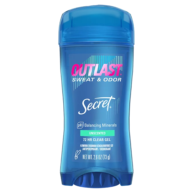 secret outlast clear gel deodorant unscented