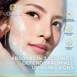 L’Oréal Paris, UV Defender, Aquafusion Daily Water Gel Sunscreen, SPF50+ PA++++, Defends from all UV aging signs, Absorbs in 3 Seconds