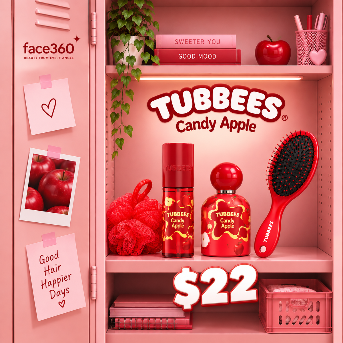 Tubbees Candy Apple Fragrance & Self-Care Bundle