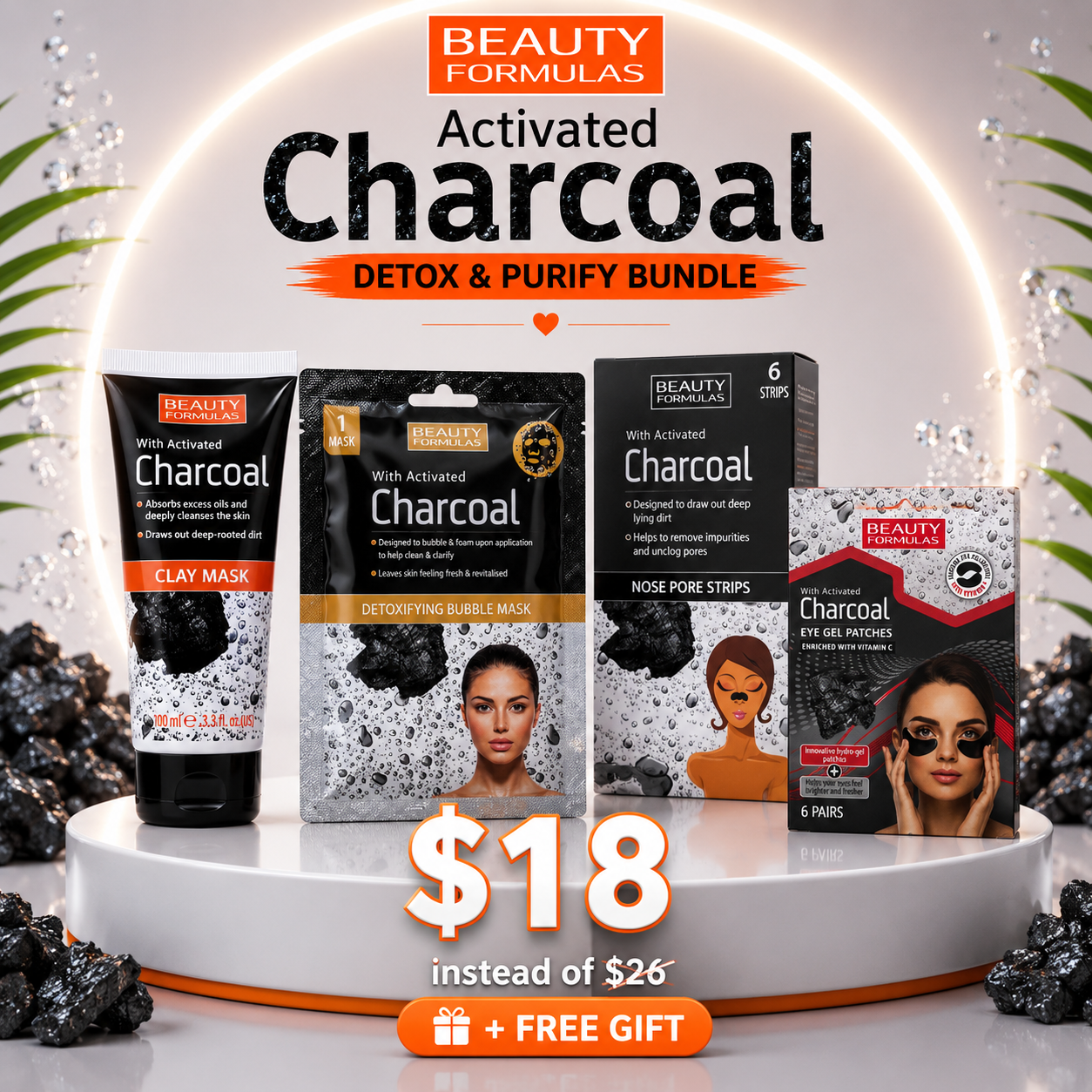 Beauty Formulas Charcoal Deep Clean Bundle
