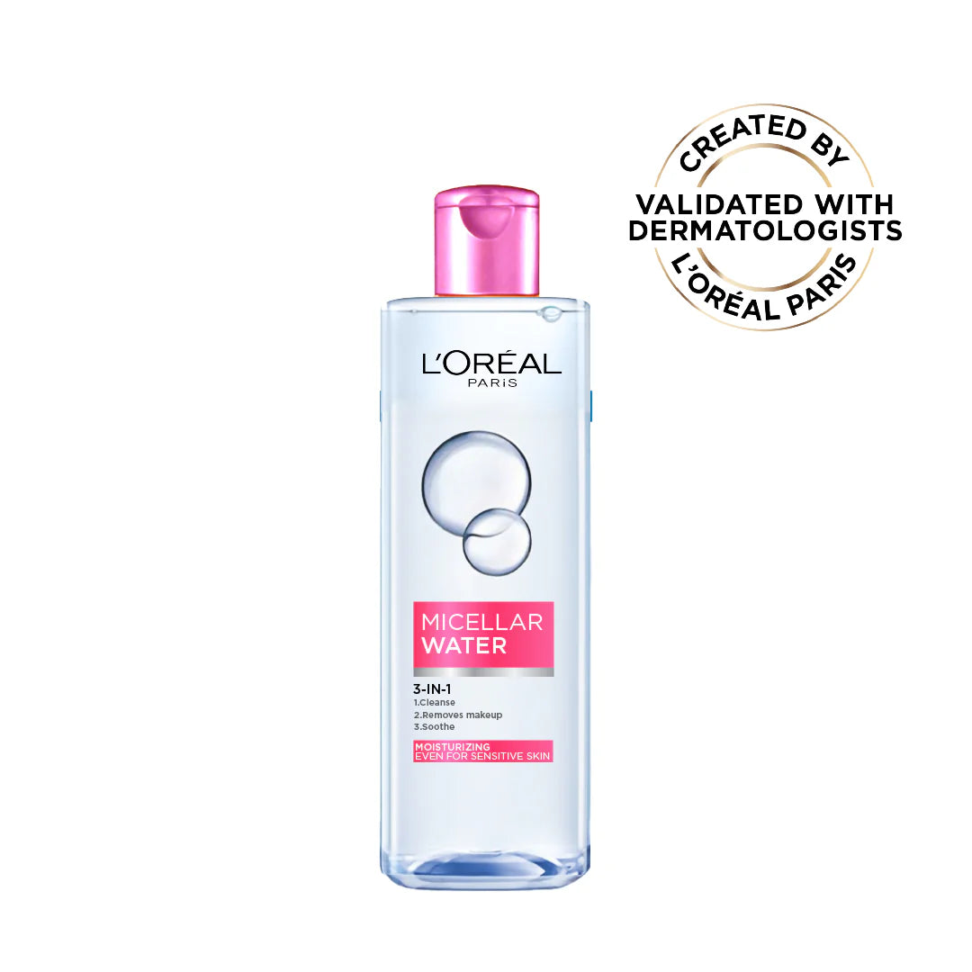 L'Oréal Paris 3-in-1 Refreshing and Moisturizing Micellar Water, Cleanse, Remove Makeup and Soothe, for Sensitive and Normal to Dry Skin, 400ml