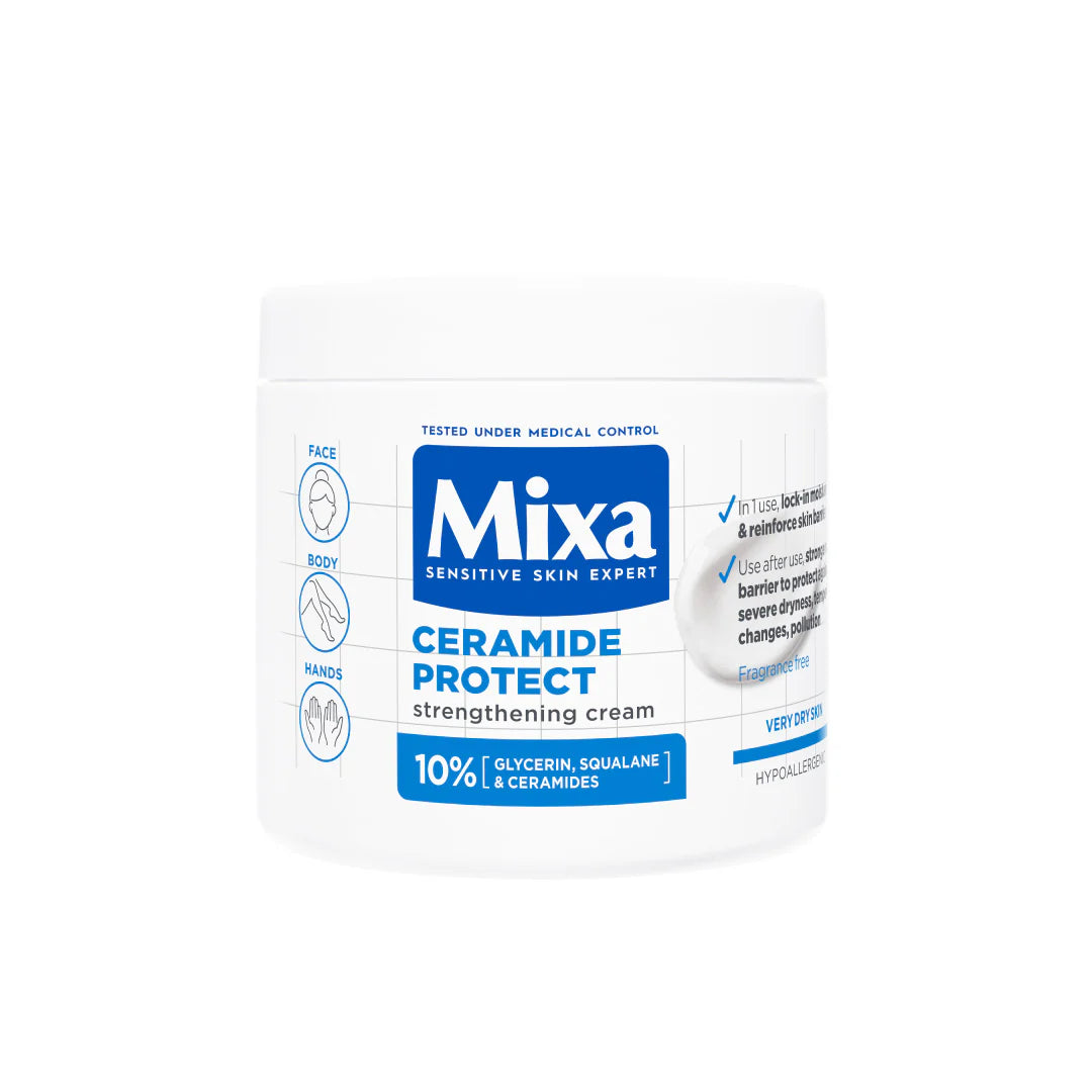 Mixa Ceramide Protect Moisturizing Cream Jar For Dry, Very Dry and Sensitive Skin - Face, Hands & Body 400 ml
