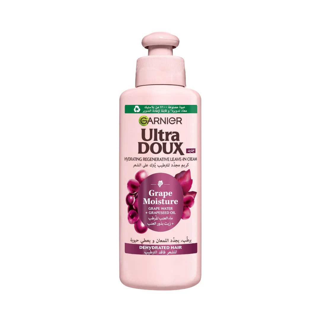 Garnier Ultra Doux Grape Moisture 2 in 1 Styling Cream, Volumizing Hydration for Dehydrated Hair With Hydrating Grape Water + Antioxidant Grapeseed Oil