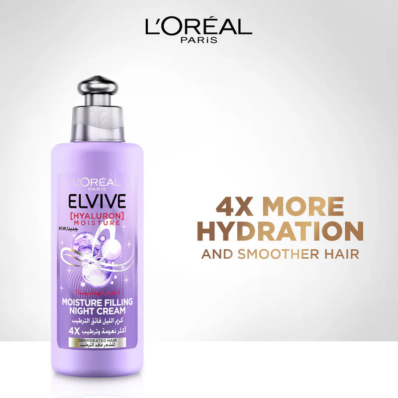 L’Oréal Paris Elvive Hyaluron Moisture Filling Night Cream – Deep Hydration for Dehydrated Hair
