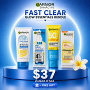 The Complete Garnier Fast Clear & Bright Daily Glow Routine Bundle for Blemish-Prone Skin