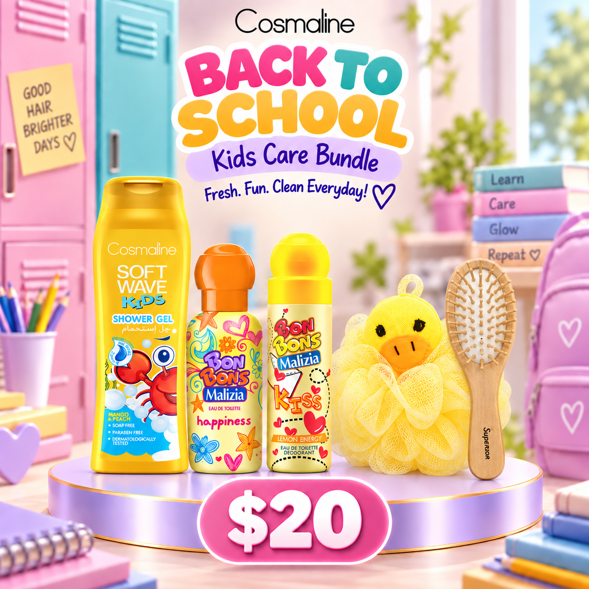 Cosmaline Soft Wave Back-to-School Kids Care Bundle