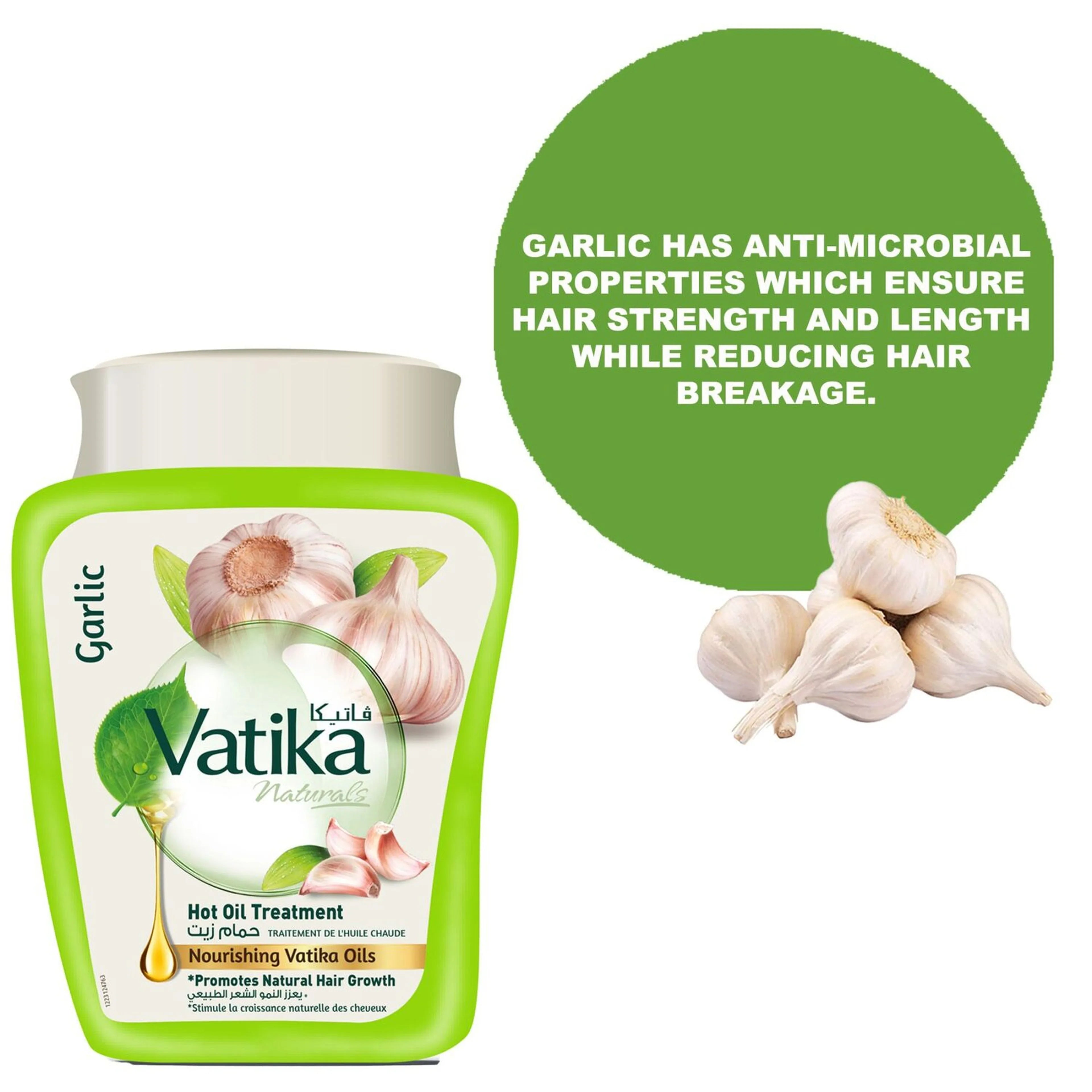 Vatika Naturals Hammam Zaith Hot Oil Treatment Natural Extracts Of Garlic Promotes Natural Hair Growth 1 kg