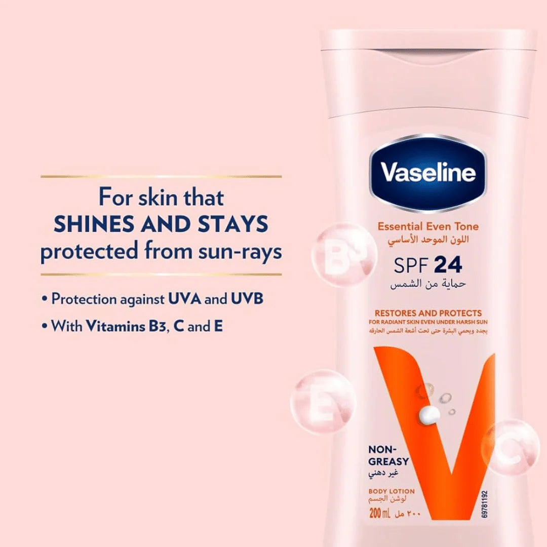 Vaseline Essential Even Tone Body Lotion SPF24, 200ml