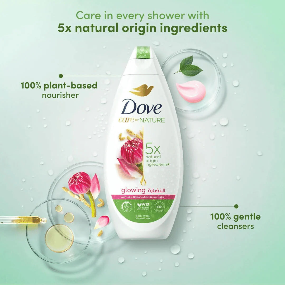 Dove Care By Nature Glowing Body Wash Lotus | Gentle Glow & Nourishment