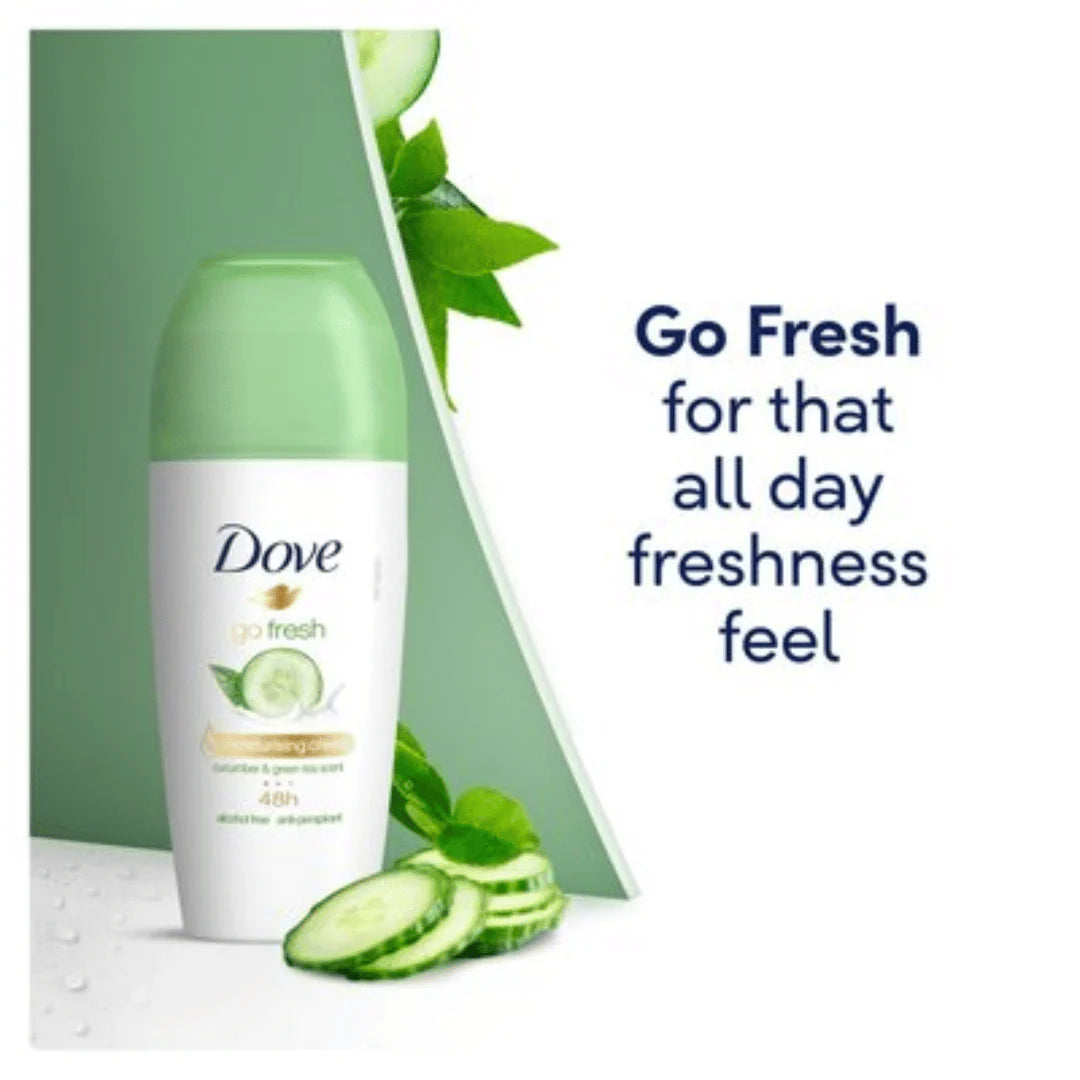 Dove Go Fresh Antiperspirant Roll-On Cucumber Scent | 48H Fresh Protection