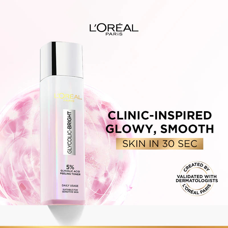L’Oréal Paris 5% Glycolic Acid Peeling Toner – Instant Glowing & Brightening Skin