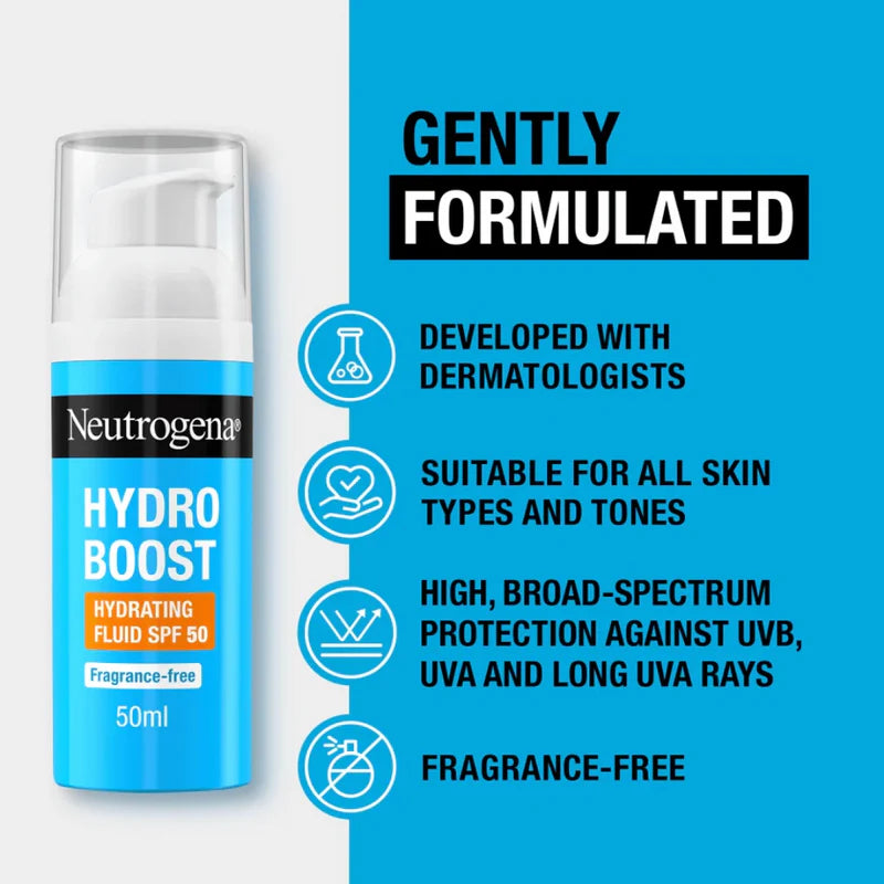 Neutrogena Hydro Boost Fluid SPF50 – Lightweight Hydrating Sunscreen