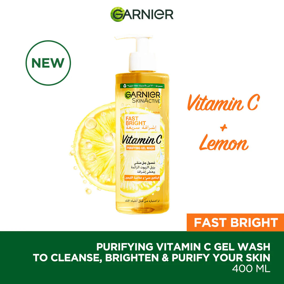 Garnier Fast Bright Face Wash With Vitamin C 400ml