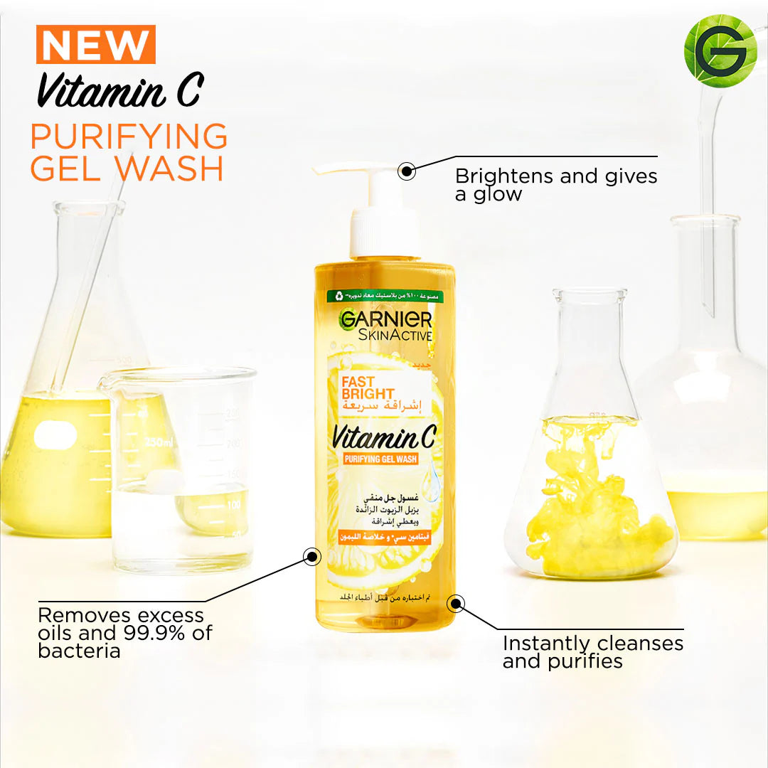 Garnier Fast Bright Face Wash With Vitamin C 400ml