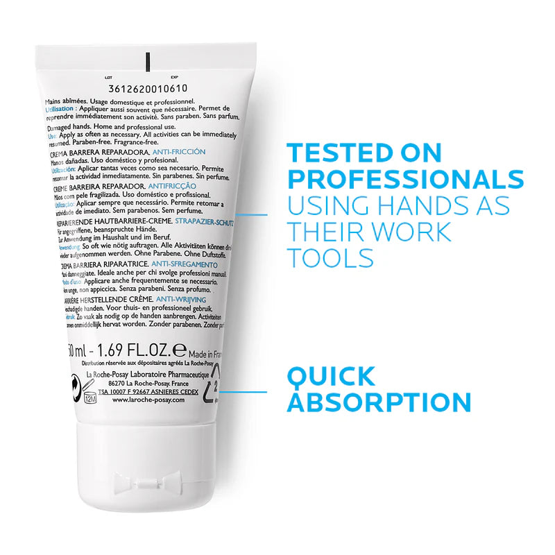 La Roche-Posay Cicaplast Mains – Repairing & Moisturising Hand Cream for Dry, Damaged Skin