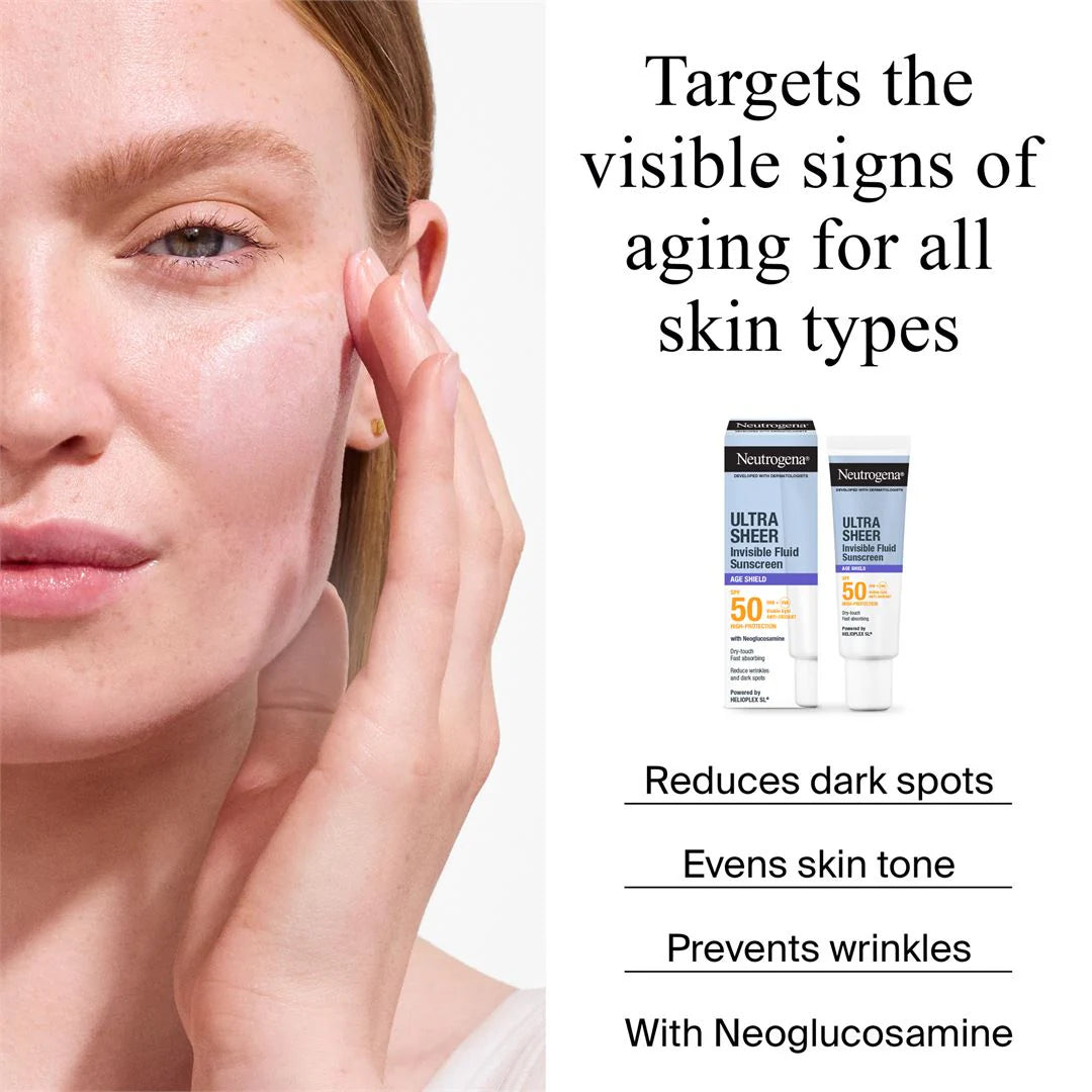 Neutrogena Ultra Sheer Invisible Fluid Sunscreen Age Sheild SPF 50