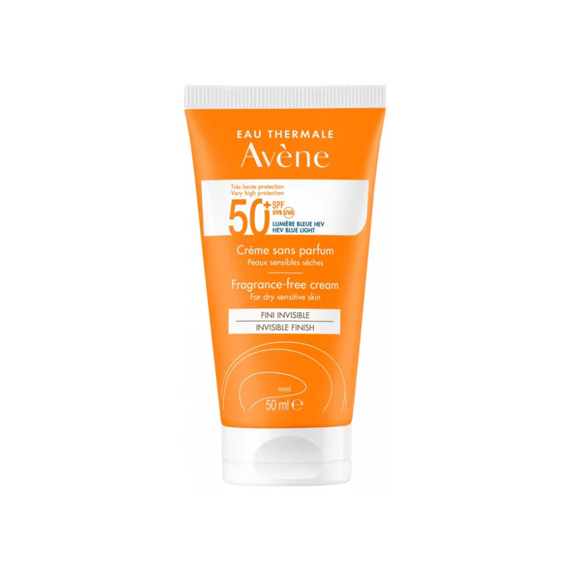 Avène Ultra Broad Spectrum SPF50+ Fragrance-Free Cream – Hydrating Sunscreen for Dry, Sensitive Skin