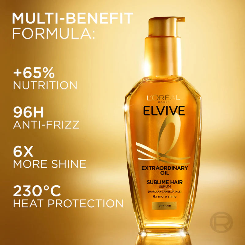 L’Oréal Paris Elvive Extraordinary Hair Oil Treatment – Non-Sticky Serum for Dry & Dull Hair