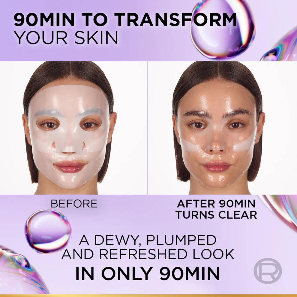 L'Oréal Paris Revitalift Glass Skin Hydrogel Glow Mask, Transform Your Skin For A Dewy, Plumped, Glass Skin In Only 90 Minutes