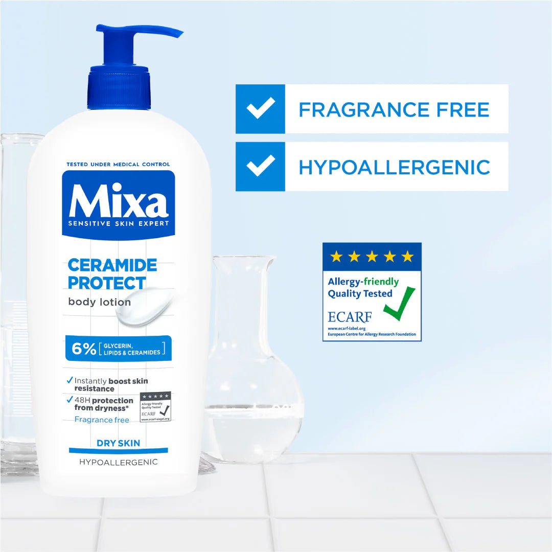 Mixa Ceramide Protect Body Lotion For Dry, Very Dry and Sensitive Skin With 6% Glycerin, Lipids & Ceramides 250 ml