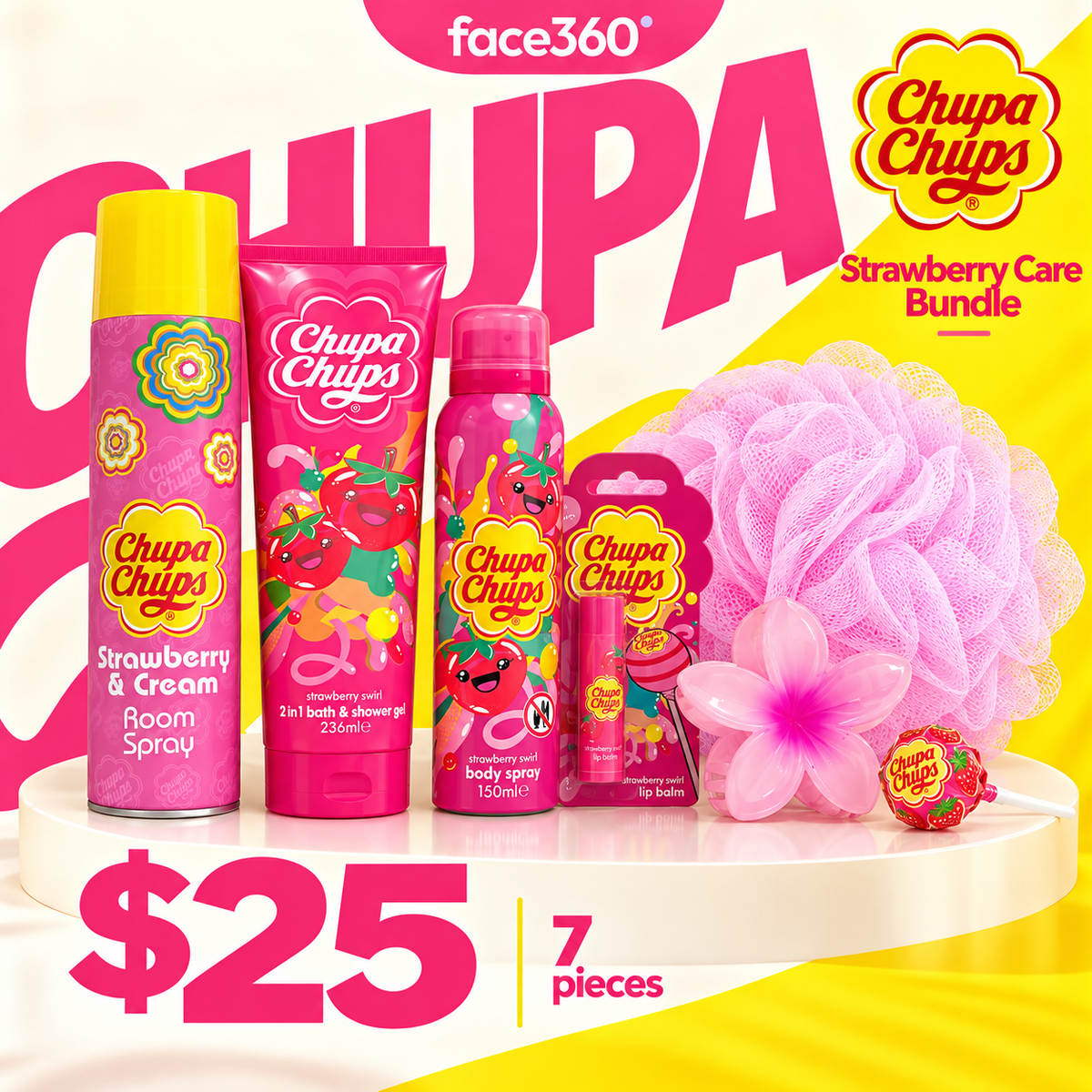 Sweet Strawberry 7-Piece Pamper Kit