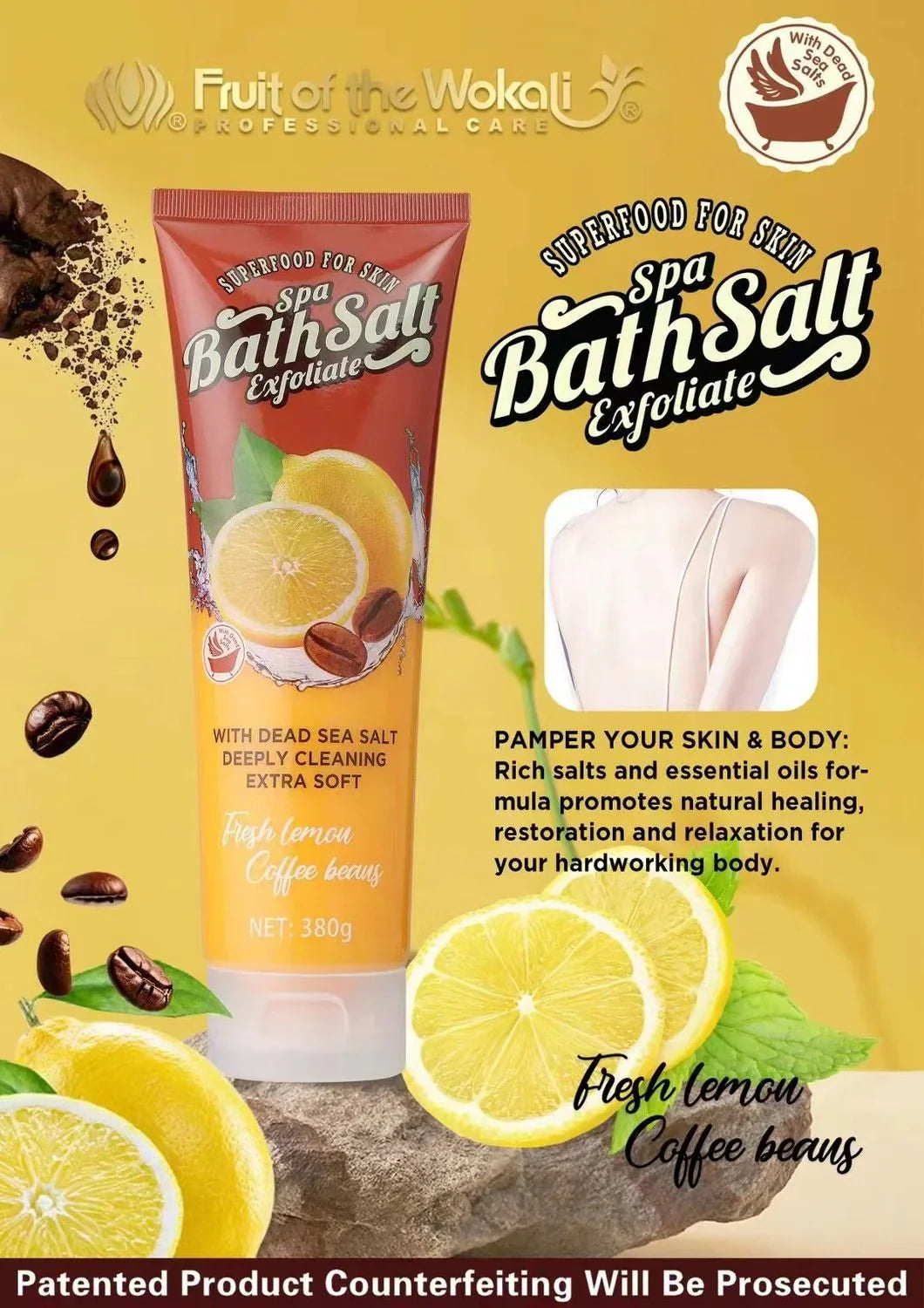 SuperFood For Skin SPA Bath Scrub Fresh Lemons & Coffee Beans 380g