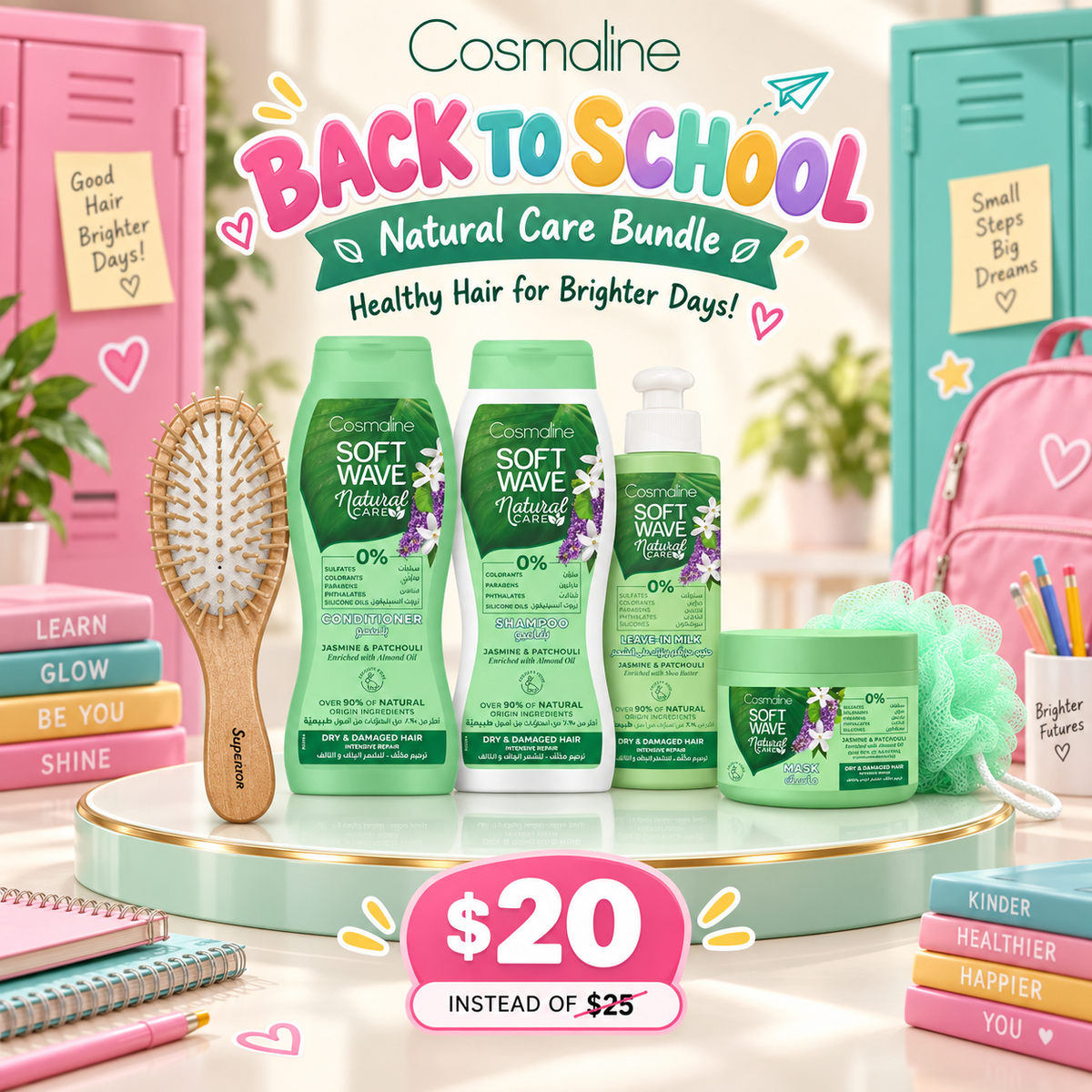 Cosmaline Soft Wave Back-to-School Natural Care Bundle