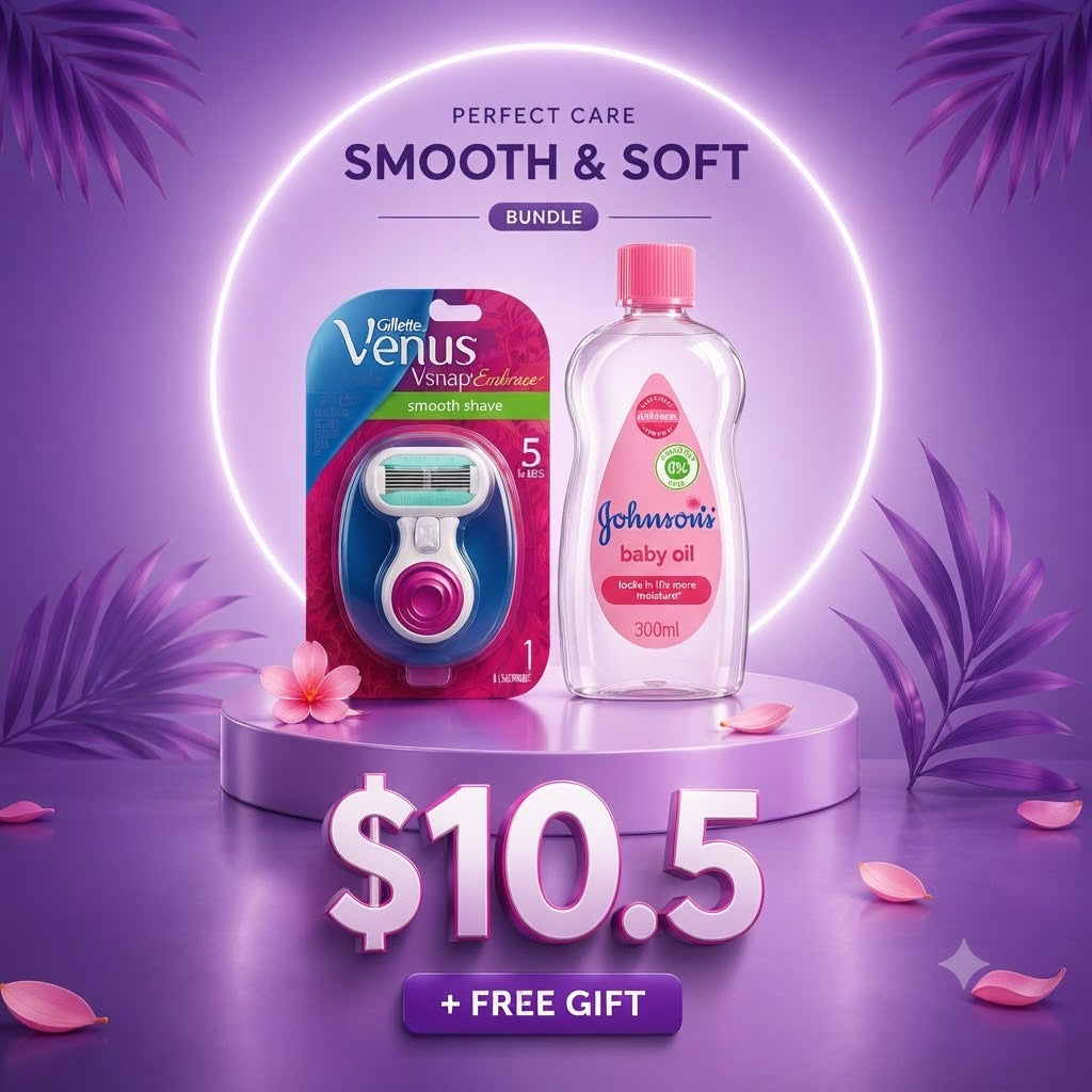 Gillette Vsnap Embrace & Johnson's Baby Oil Bundle