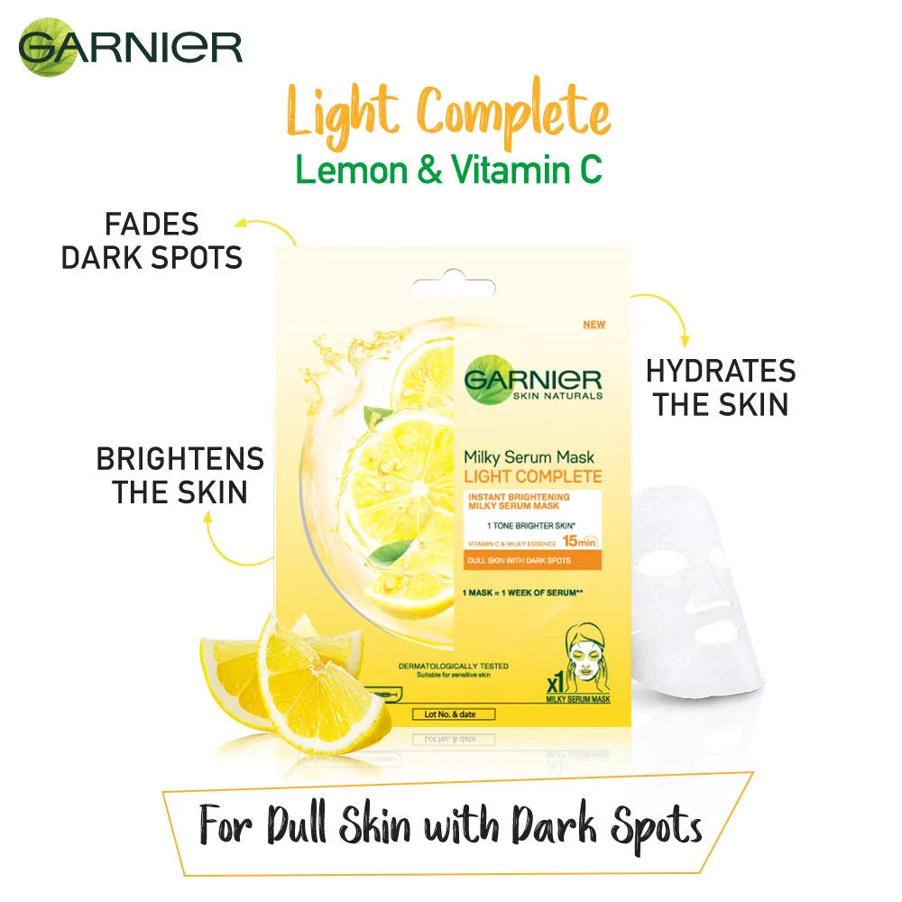 Garnier Fast Bright Vitamin C Brightening Tissue Mask For Uneven & Dull Skin