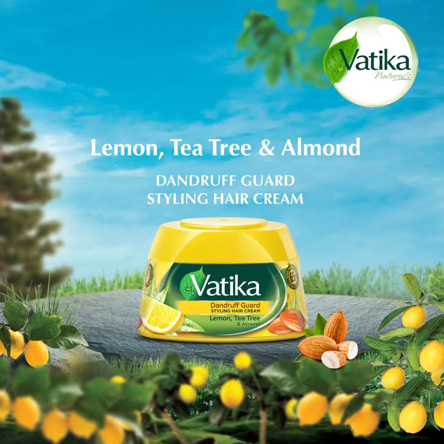 VATIKA DANDRUFF GUARD STYLING HAIR CREAM LEMON, TEA TREE & ALOMND 140ML