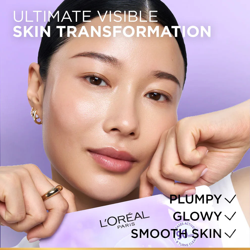 L'Oréal Paris Revitalift Glass Skin Hydrogel Glow Mask, Transform Your Skin For A Dewy, Plumped, Glass Skin In Only 90 Minutes