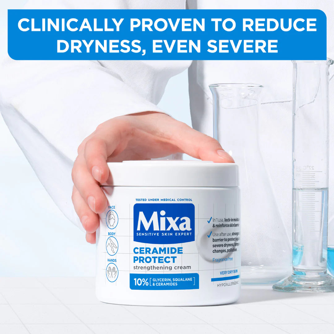 Mixa Ceramide Protect Moisturizing Cream Jar For Dry, Very Dry and Sensitive Skin - Face, Hands & Body 400 ml