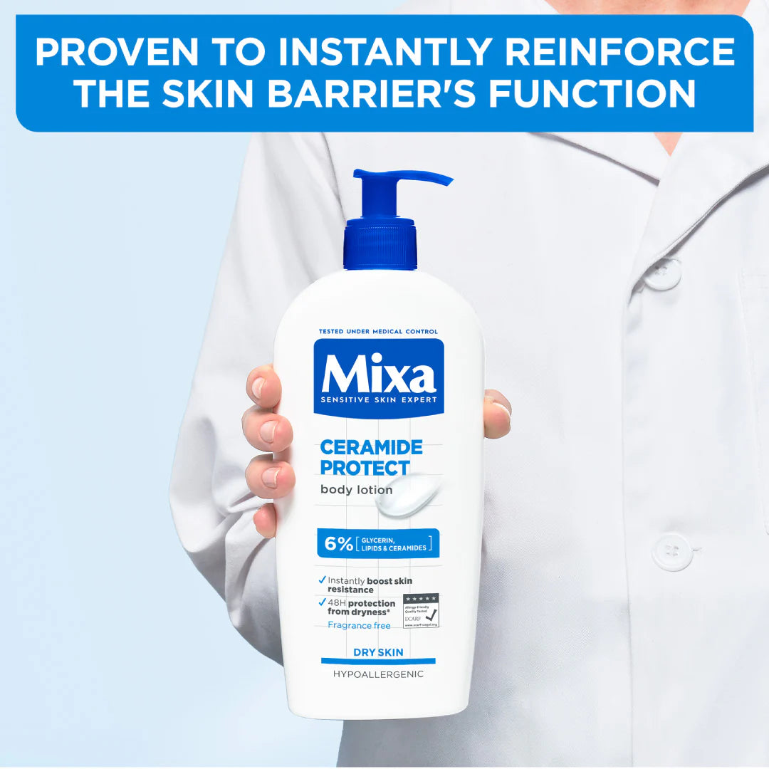 Mixa Ceramide Protect Body Lotion For Dry, Very Dry and Sensitive Skin With 6% Glycerin, Lipids & Ceramides 250 ml