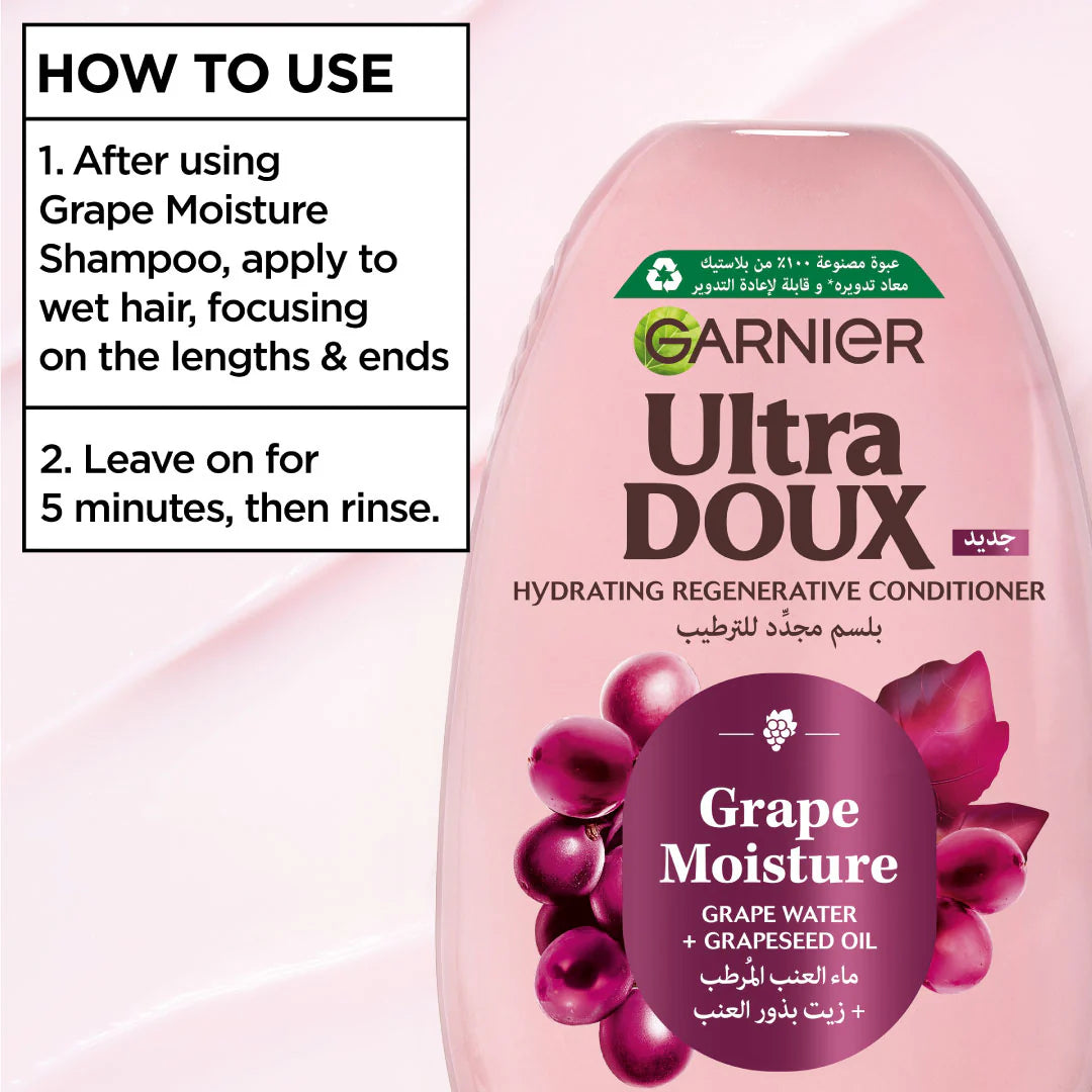 Ultra Doux Grape Moisture - Hydrating Regenerative Conditioner for Dehydrated Hair.