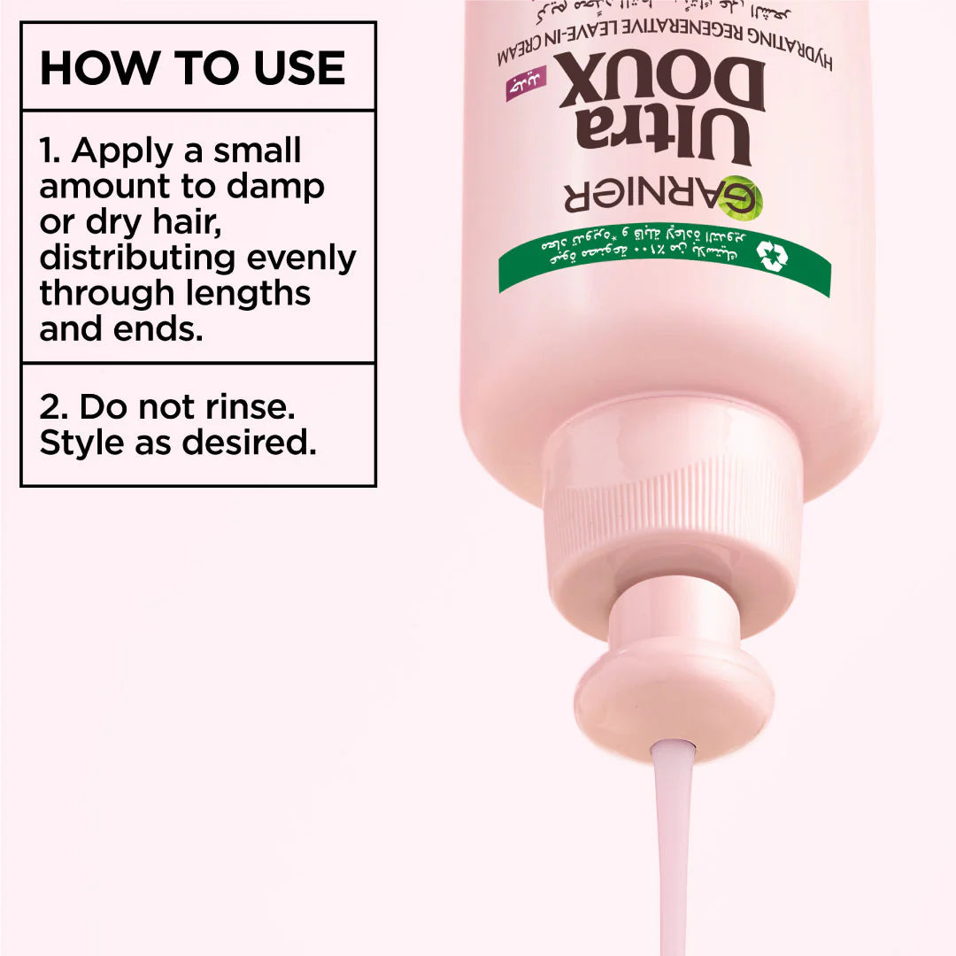 Garnier Ultra Doux Grape Moisture 2 in 1 Styling Cream, Volumizing Hydration for Dehydrated Hair With Hydrating Grape Water + Antioxidant Grapeseed Oil