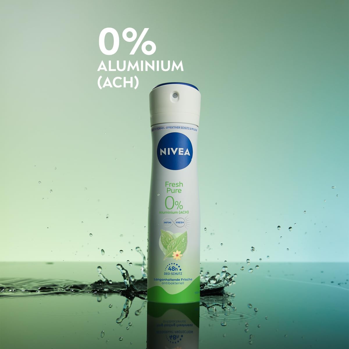 NIVEA Fresh Pure deodorant spray (150 ml), deodorant without aluminium (ACH) with jasmine fragrance and refreshing formula, deodorant with 48-hour protection and gentle care