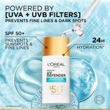 L’Oréal Paris, UV Defender, Aquafusion Daily Water Gel Sunscreen, SPF50+ PA++++, Defends from all UV aging signs, Absorbs in 3 Seconds