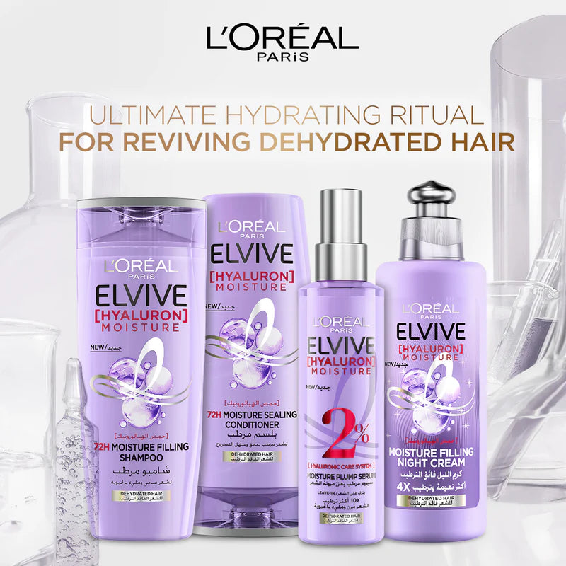 L’Oréal Paris Elvive 72H Hyaluron Moisture Sealing Conditioner – Hydrating Care for Dehydrated Hair