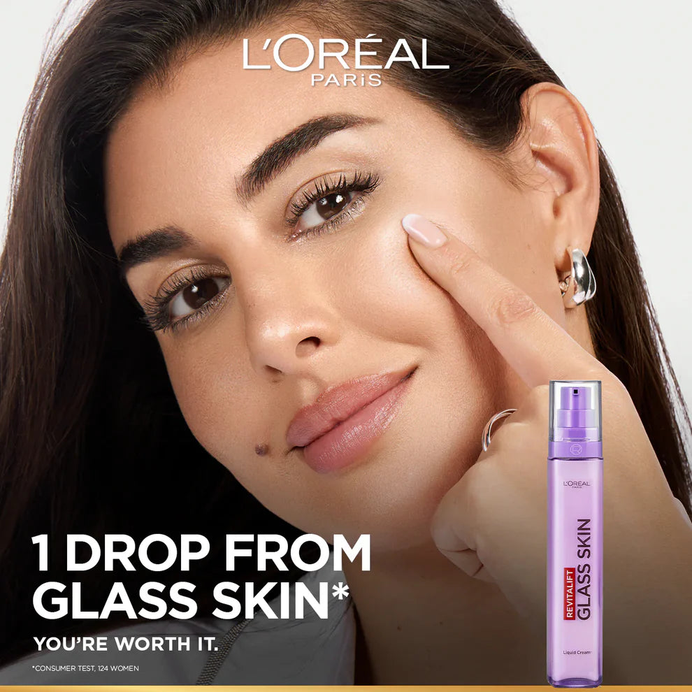 New    L'Oréal Paris Revitalift Glass Skin Liquid Cream: 1 drop for 100H Glowing Hydration With Hyaluronic Acid & Vitamins B3+B5+C for Dewy, Plumped Glass Skin