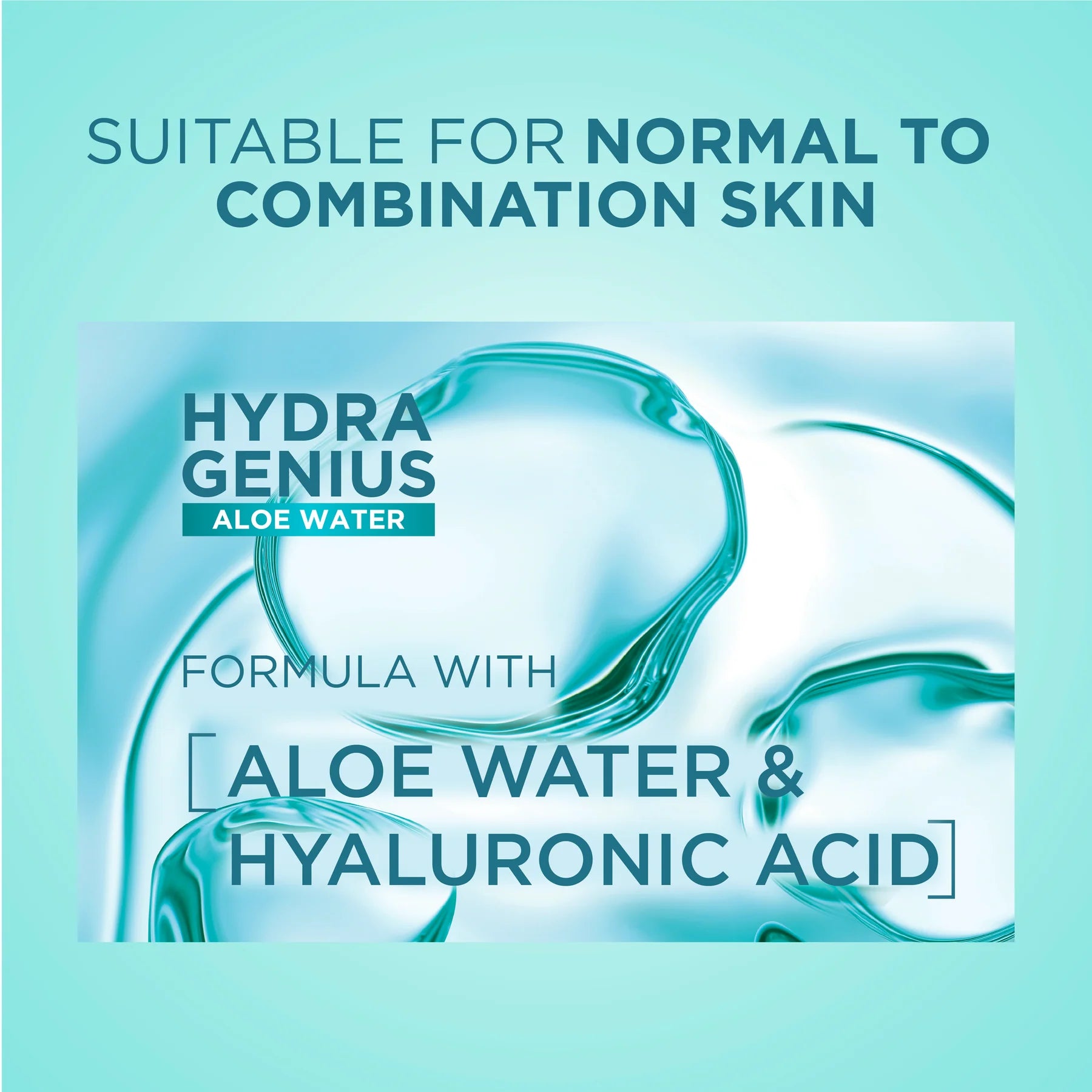L'Oréal Paris, Hydra Genius, Water-Based Gel Facial Moisturiser, with Aloe Vera, for Normal to Combination Skin, 70 ml