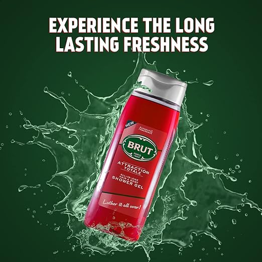 Brut Attraction Totale All In One Hair and Body Shower Gel 500ml