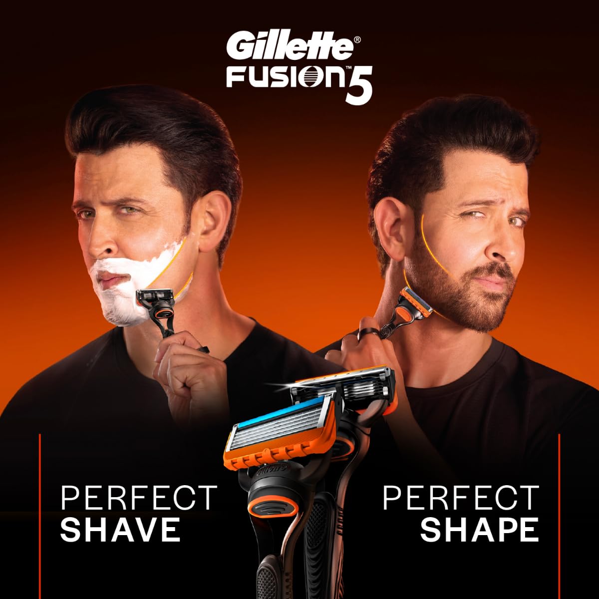 Gillette Fusion5 Men's Refillable Razor: Handle + 2 Blade Refills