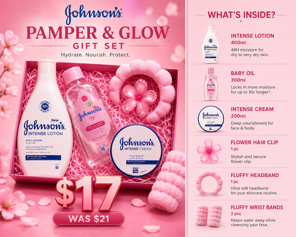 Johnson’s Pamper & Glow Gift (Save 4$)