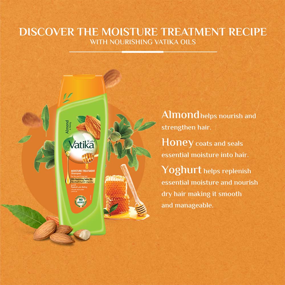 VATIKA SHAMPOO MOISTURE TREATMENT FOR DRY AND FRIZZY HAIR