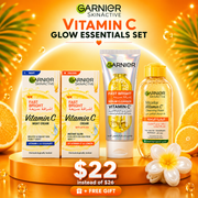 Garnier Fast Bright Ultimate Brightening Regimen – Day Cream, Night Cream, Serum Cleanser, Micellar Water & Free Gift Set