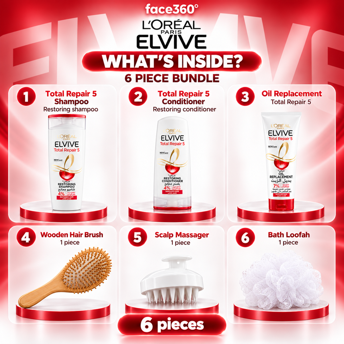 L’Oréal Elvive Total Repair 5 Complete Care Bundle (6 Pcs)