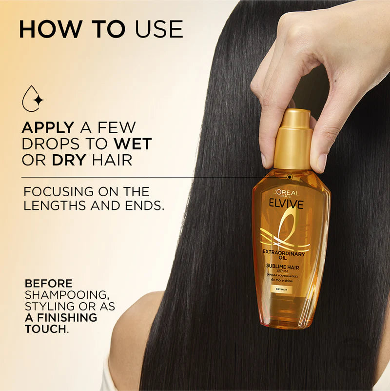 L’Oréal Paris Elvive Extraordinary Hair Oil Treatment – Non-Sticky Serum for Dry & Dull Hair
