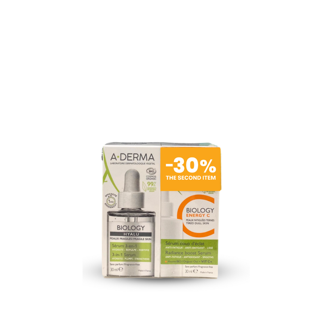 A-Derma Biology Energy C Serum + Hyalu 3 In 1 At 30% Off Set