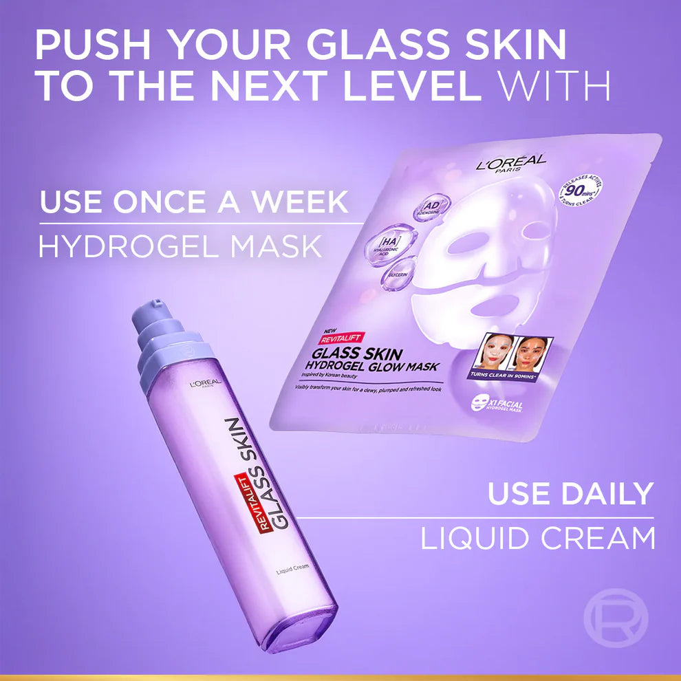 New    L'Oréal Paris Revitalift Glass Skin Liquid Cream: 1 drop for 100H Glowing Hydration With Hyaluronic Acid & Vitamins B3+B5+C for Dewy, Plumped Glass Skin