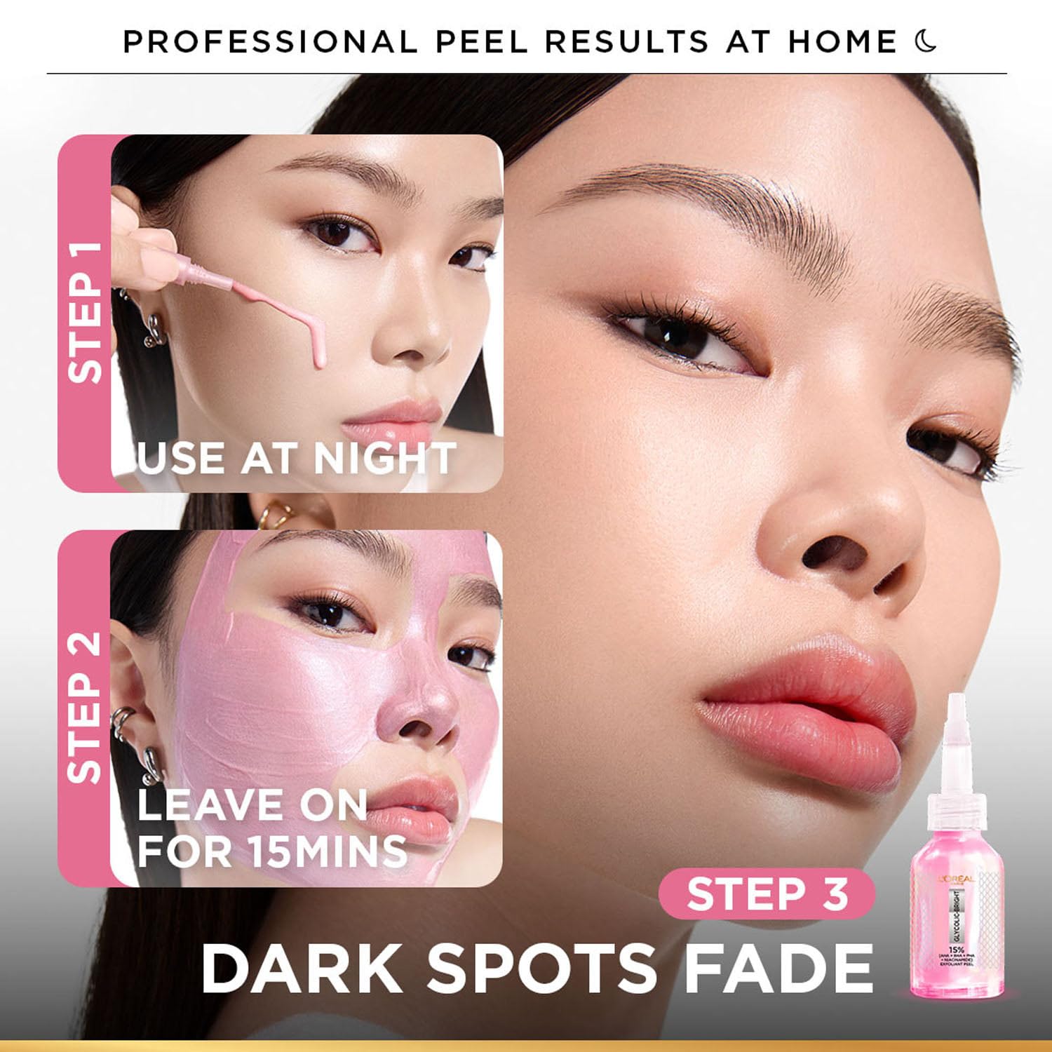 L’Oréal Paris Glycolic-Bright Anti Dark Spot Exfoliant Peel 15% AHA + BHA + PHA + Niacinamide 25ml